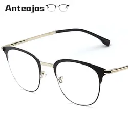 ANTEOJOS ретро для женщин мужчин's очки рамки итальянский Дизайн Винтаж унисекс весна шарнир металлический оптический с прозрачными