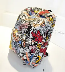 Для мужчин рюкзаки 2018 Новая Осенняя модная сумка wo Для мужчин холст школьный рюкзак школьный mochila граффити унисекс рюкзак