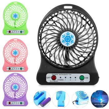 

1PC Portable Personal Mini Fan Adjustable 3 Speed USB Rechargeable Fans Home Office Desk Cooler LED Light Fan Summer Air Cooler