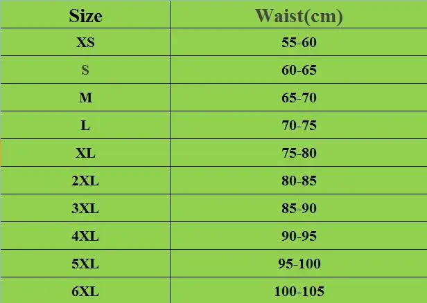 The newest size table
