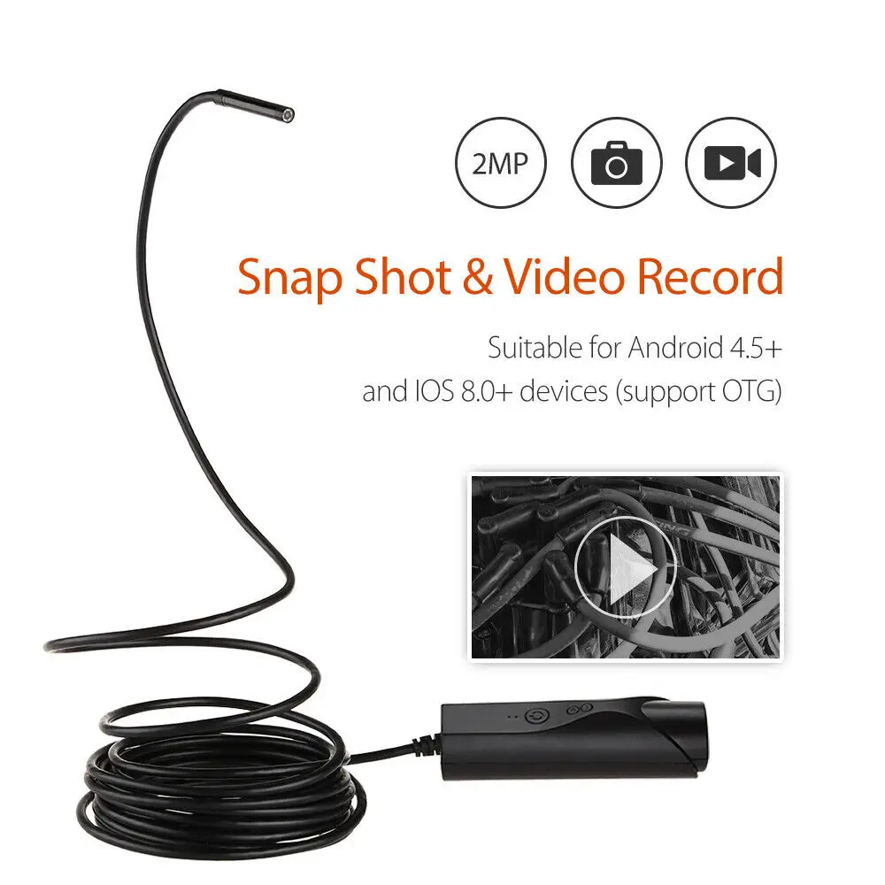 

Dia 5.5mm 2MP IP67 720P LCD Endoscope Borescope Camera 3.5M/5M Snake Inspection Tube Camera DVR Waterproof Sewage Camera