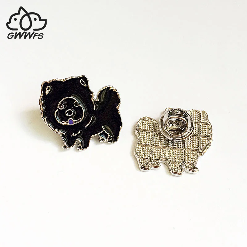 

Chow Chow dog brooches for women girls men silver color metal alloy animal pet dog male female small brooch pins clothes jewelry