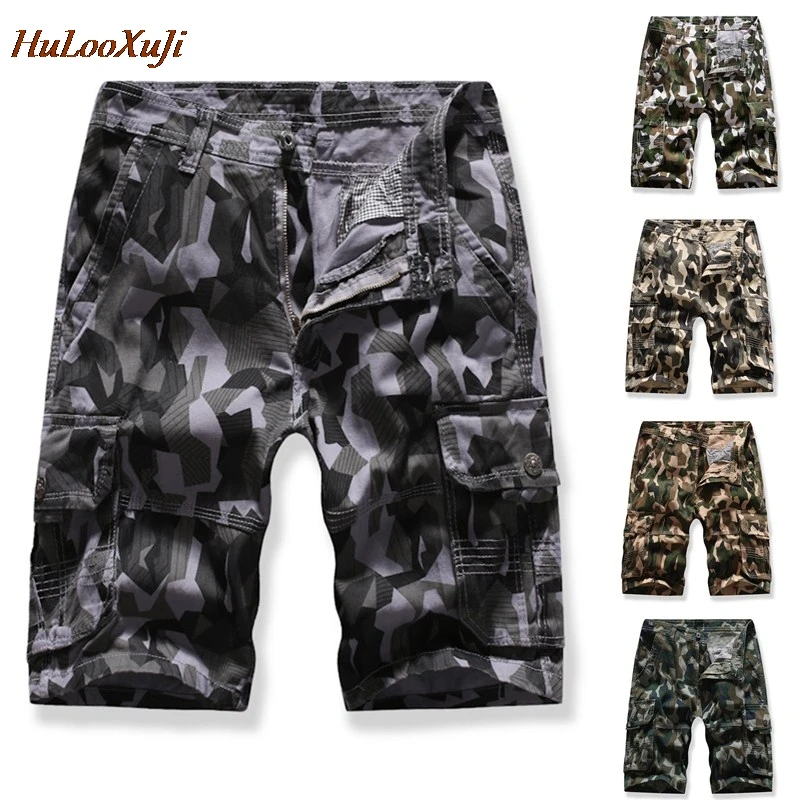 HuLooXuJi мужские шорты Карго Летняя мода Камуфляж Армейская военная форма повседневные многокарманные рабочие уличные шорты Размер США: 30-38