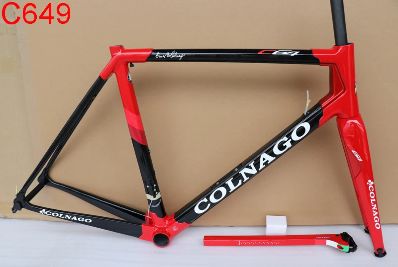 Cheap black gold Carbon road frame Colnago C64 bicycle frame size 48 50 52 54 56cm BB386 frameset 15