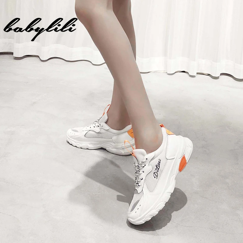 

Women Sneakers Casual Shoes 2019 Mesh Women Shoes Platform Lace-Up Fashion Breathable Women Sneakers Woman zapatos de muje