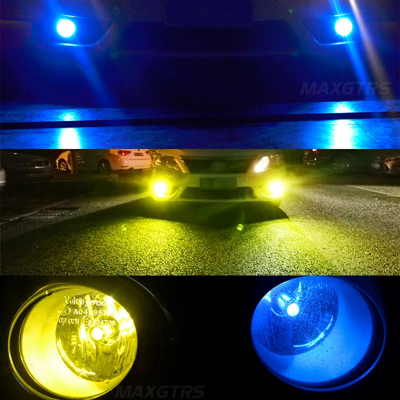 2x H7 H8 H11 9005 9006 HB3 HB4 H16 H10 PSX24W COB Chips Car LED Light Fog Lamp LED Daytime Runing Light DRL Gold Ice Blue