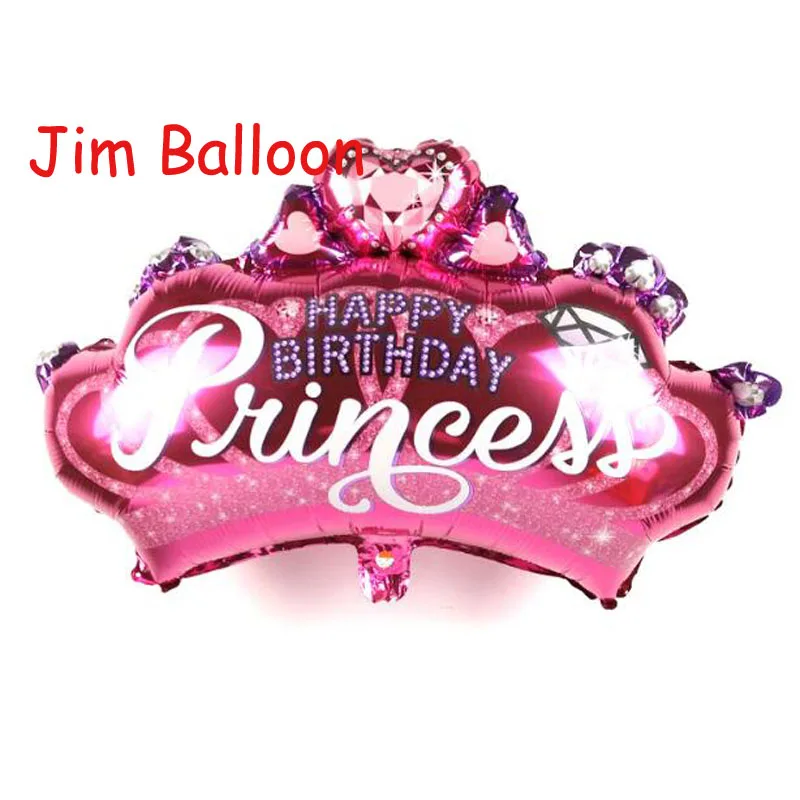 

10pcs/lot 74*56cm Diamond Princess Crown Foil Helium Balloons Baby Shower Happy Birthday Party Decoration Globos