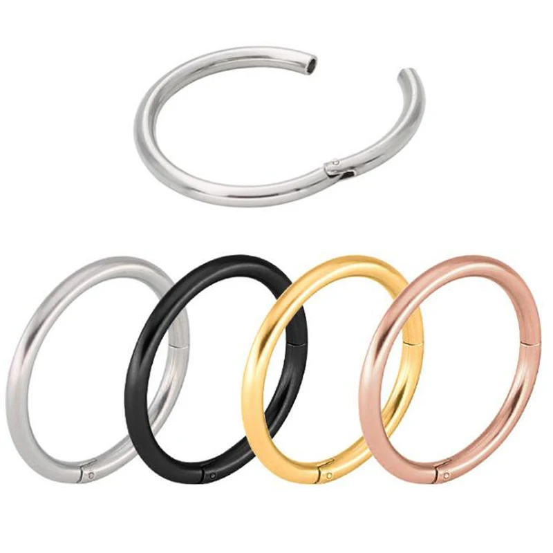 

2 Pieces Lip Ear Nose R ings Cartilage Septum R ing Hoop Earring Steel Segment Clip on Helix Tragus Earring