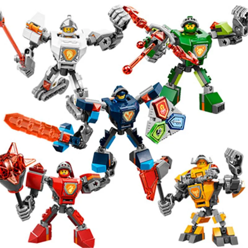 Finger Rock Armour Nexus Knights Model Building Blocks Compatible LegoINGLYs Macy Aaron AXL Lance Kids Toys Christmas Gifts