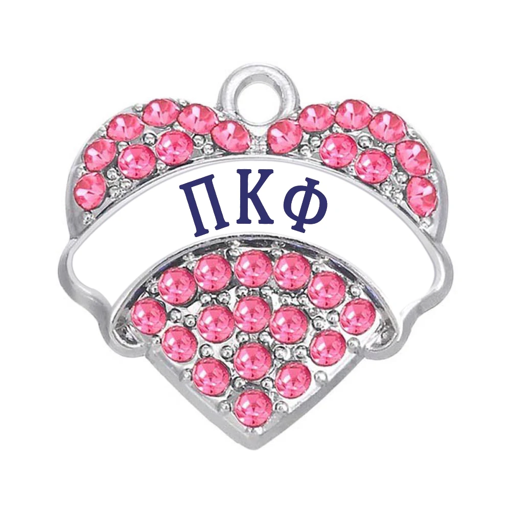 Personalized Custom Names Words Pi Ka Phi Greek Letters Crystal Hearts