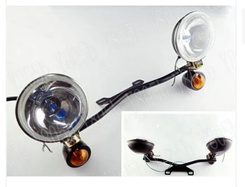 

Black Passing Turn Signal Spot Light Bar For Honda Shadow Spirit Sabre Aero ACE Steed VLX 400 600 1100 DLX VTX1300 1800 Magna