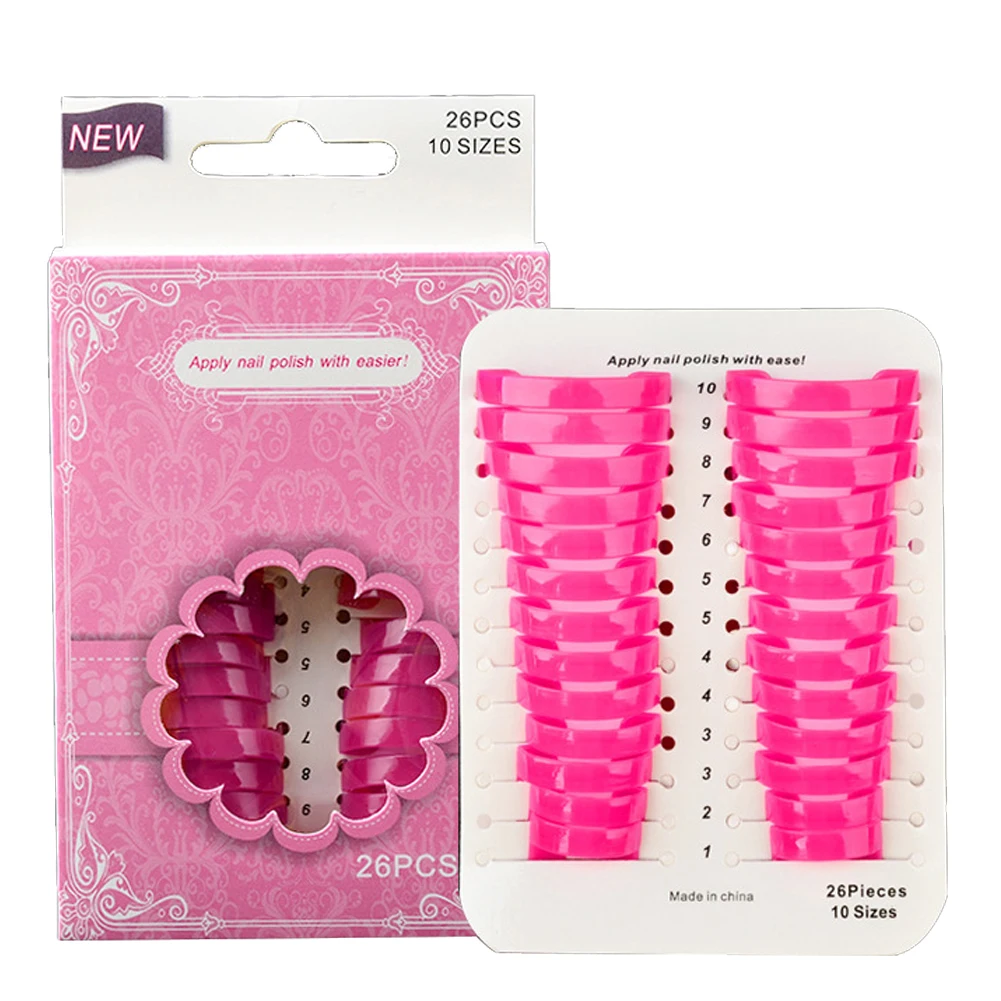 

1Set Nail Polish Protector Stencil Multi-Shaped Nail Polish Protector Curve Shape Finger Cover Spill-Proof Nail Polish Holder Co