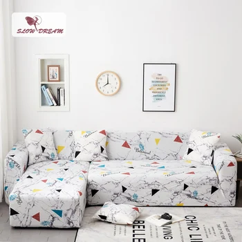 

Slowdream Stretch Furniture Assemble Sofa Cover Corner Couch Cover Home Decor Nordic Cape Elastic Band Removable Slipcover