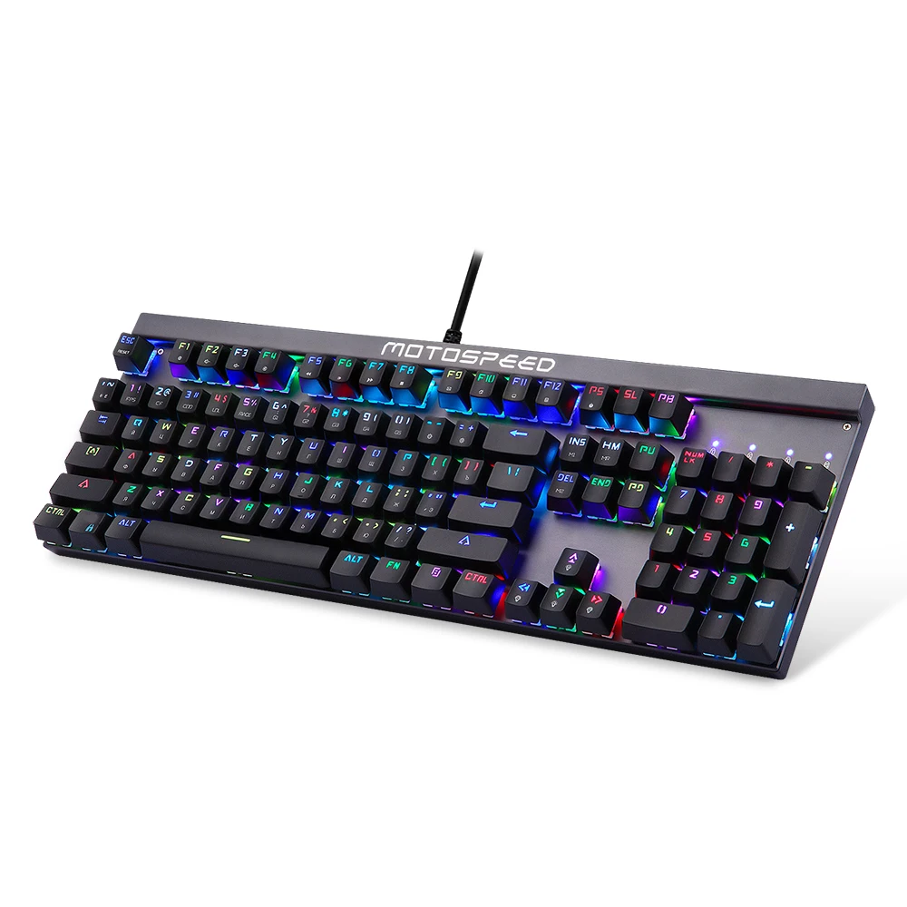 Оригинал Motospeed CK103 Проводная Механическая клавиатура 104 ключей RGB с подсветкой Gaming