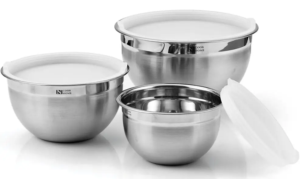 Food Grade 3PC/Set of 18/10 Stainless Steel Multi function Mixing Bowl