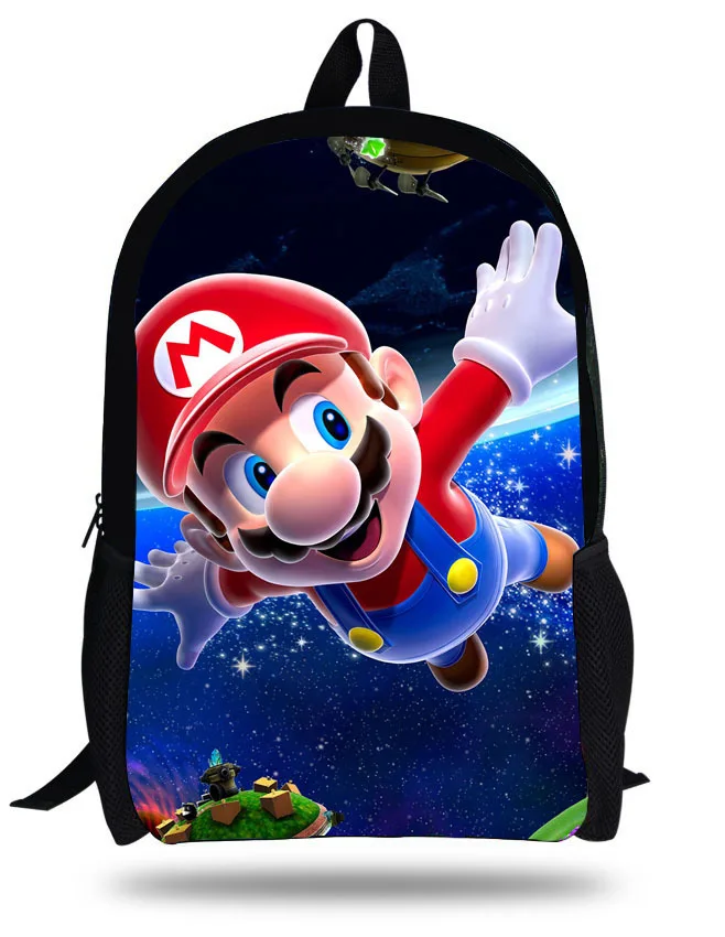 Милый 16-дюймовый Mochila рюкзак Марио для девочек-подростков; для мальчиков и девочек детская школьная сумка Марио печатных Bolsa Infantil Menina - Цвет: Оранжевый