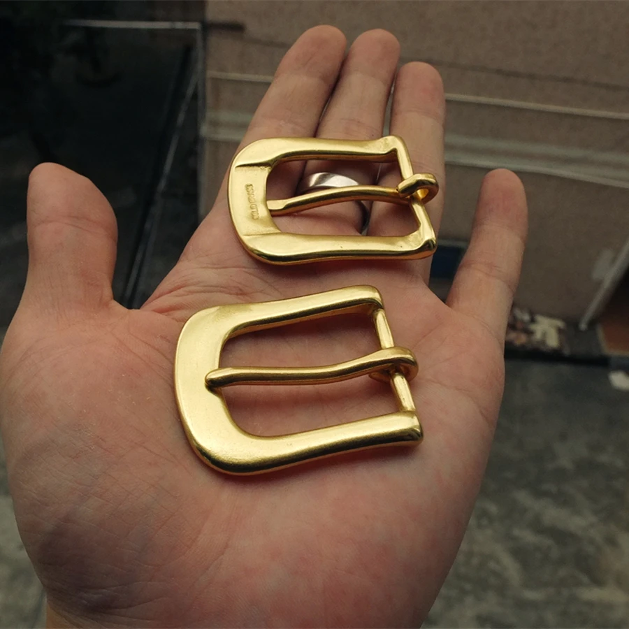 Diy Leather Craft Hardware Solid Brass 15mm Belt Buckle For Men Bor Finish Accessories For