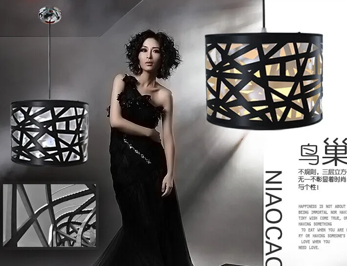 

FREE SHIPPING EMS PENDANT LIGHT led energy-saving black bird's nest parchment PENDANT LAMPS creative personality study xxZSP2
