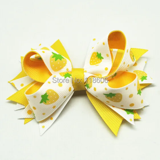 Yellow Strawberry boutique kids hair bow.jpg