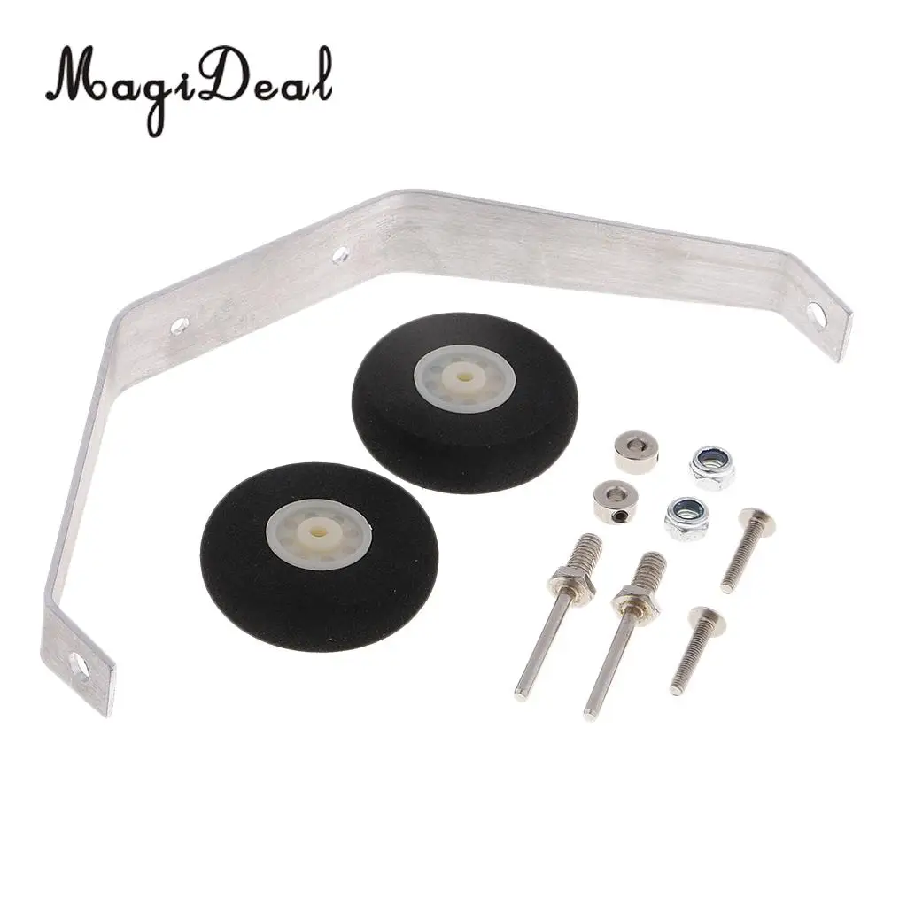 Aluminum Alloy Landing Gear with Steering Tail Wheel For 25/ 50 Level RC Plane