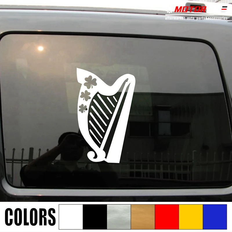 

Irish Harp Decal Sticker Ireland Shamrock Car Vinyl pick size color