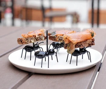 

12pcs/set Reusable Kawaii Ant Fruit Fork Newest Tableware Multiple Use Snack Cake Dessert Forks For Party Fruit Pick 144set