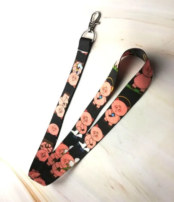 

10pcs/20pcs/30pcs/50pcs cute pig Neck Strap Lanyard Mobile Phone Key Chain ID Badge Key Chains K301