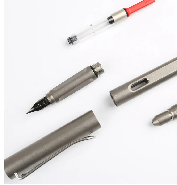 Высокая-конец 2-в-1 Титан TC4 Тактический перьевая ручка Самообороны Бизнес пишущая ручка для повседневного использования, инструмент Рождественский подарок