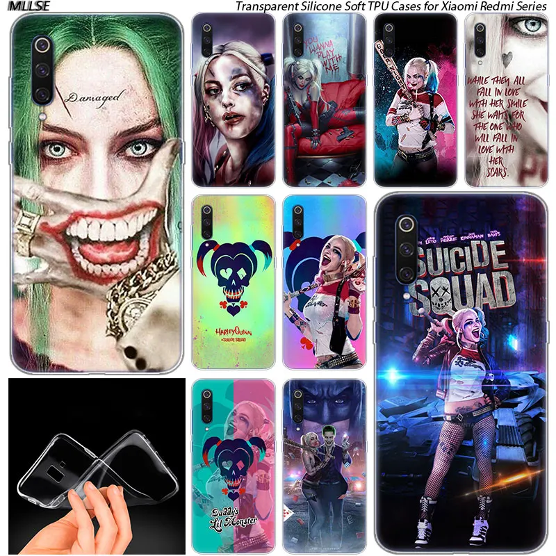 Мягкий силиконовый чехол Harley Quinn для Xiaomi Pocophone F1 Mi 5X A1 6X A2 8 SE Lite Play Mix3 9 9SE 9T Pro CC9