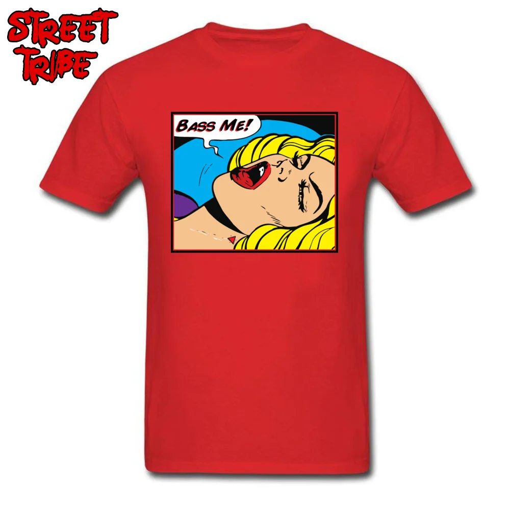 Cool Bass Me O-Neck T-shirts Fall Tops & Tees Short Sleeve for Men Oversized Pure Cotton Casual T Shirts Drop Shipping Bass Me red