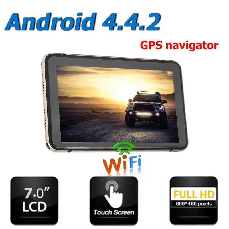 Новинка 7 дюймов Android gps навигация Автомобильный видеорегистратор Камера Sat Nav Bluetooth WiFi AV-IN карта Sat nav грузовик gps навигаторы автомобильные