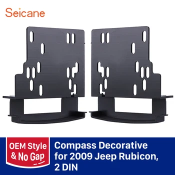 

Seicane Double din Car Stereo Fascia Dashboard Panel Radio Frame for Jeep Rubicon Compass Black refitting Trim Kit 173*98mm
