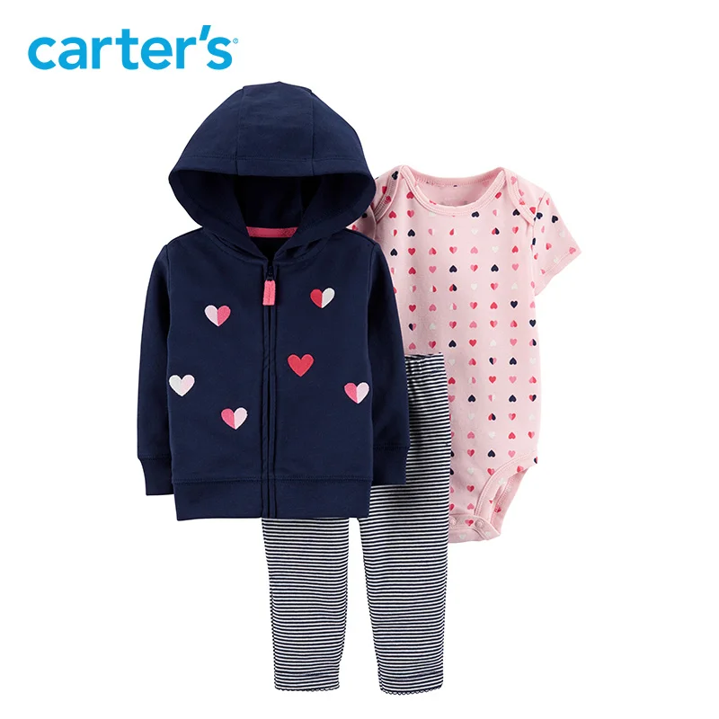 

Carters Baby girl clothes 3-Piece Little Jacket Set Spring autumn long sleeve hoodies bodysuit pant baby clothing 16521711