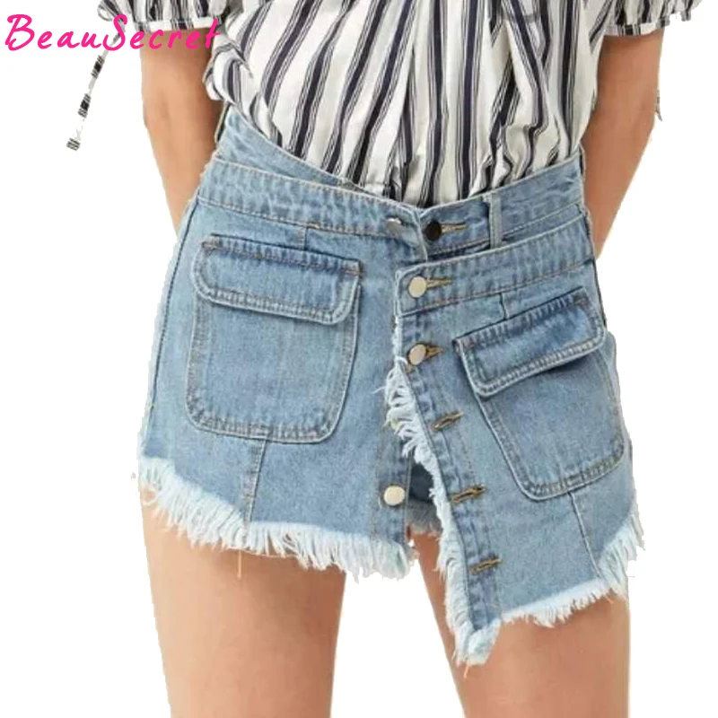 Denim Shorts Skirts Womens 2018 Summer Culottes Jeans Skirt Shorts Mini