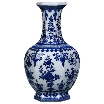 

Chinese Traditional Porcelain Vases Jingdezhen Antique Blue and White Ceramic Vase For Home Office Decor