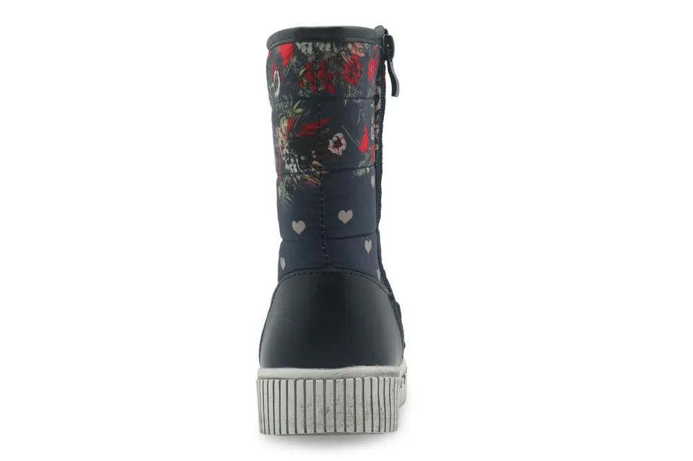 Apakowa/зимние ботинки для девочек теплые плюшевые ботинки до середины икры для холодной зимы; однотонные зимние ботинки на плоской подошве с молнией; европейские размеры 29-32