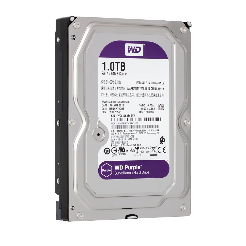 WD Purple 1TB Hard Drive Disk For Security System WD10EJRX HDD 3.5