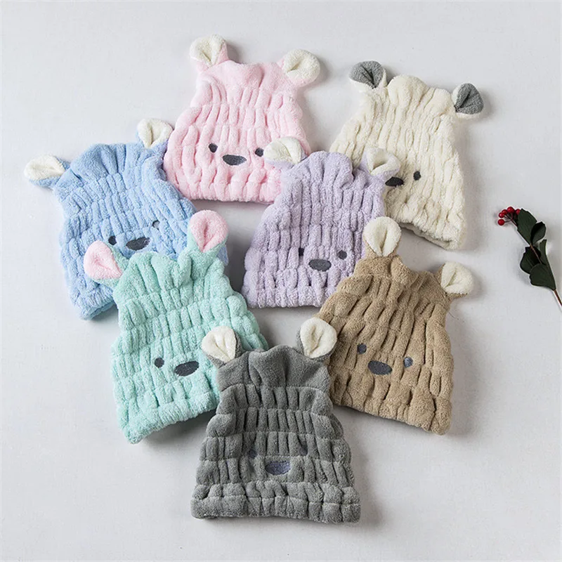 

Cute Short Ear Rabbit Dry Hair Cap Shower Cap Bath Towel Strong Absorbing Drying Velvet Ultra-Soft Special Hair Dry Hat Towels