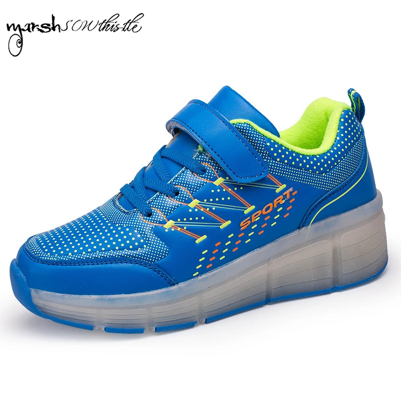 

wheels shoes roller shates shoes glowing sneaker kid boy girl invisible automatic pulley single/double wheels line pattern shoes