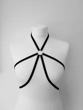 2017 new fashion pastel goth garter belt gothic bust harness bra Rave wear Binding sexy women cage harness lingerie black retail