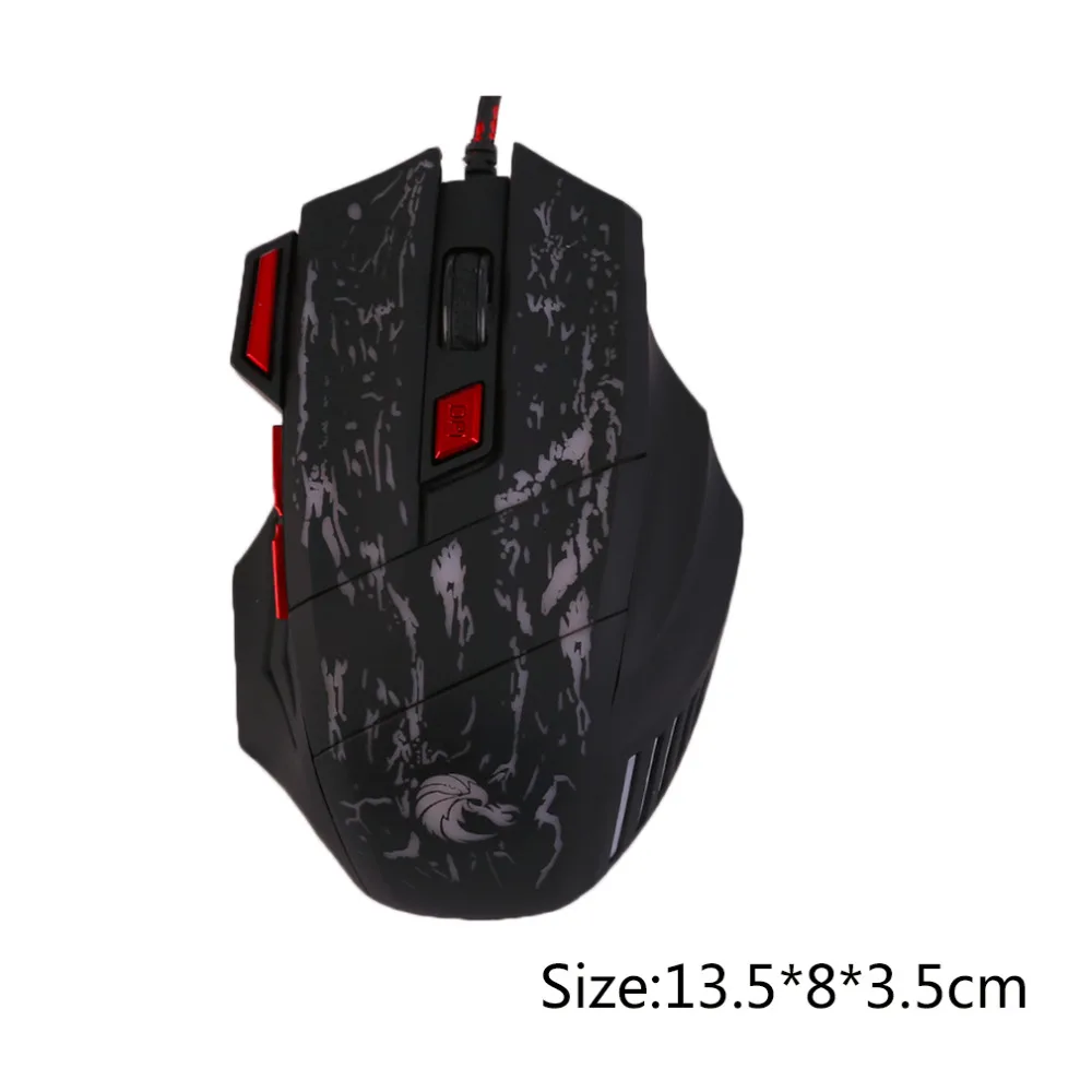 HXSJ H300 5500 Точек на дюйм 7 кнопок Проводная Мышь красочные трещина узор