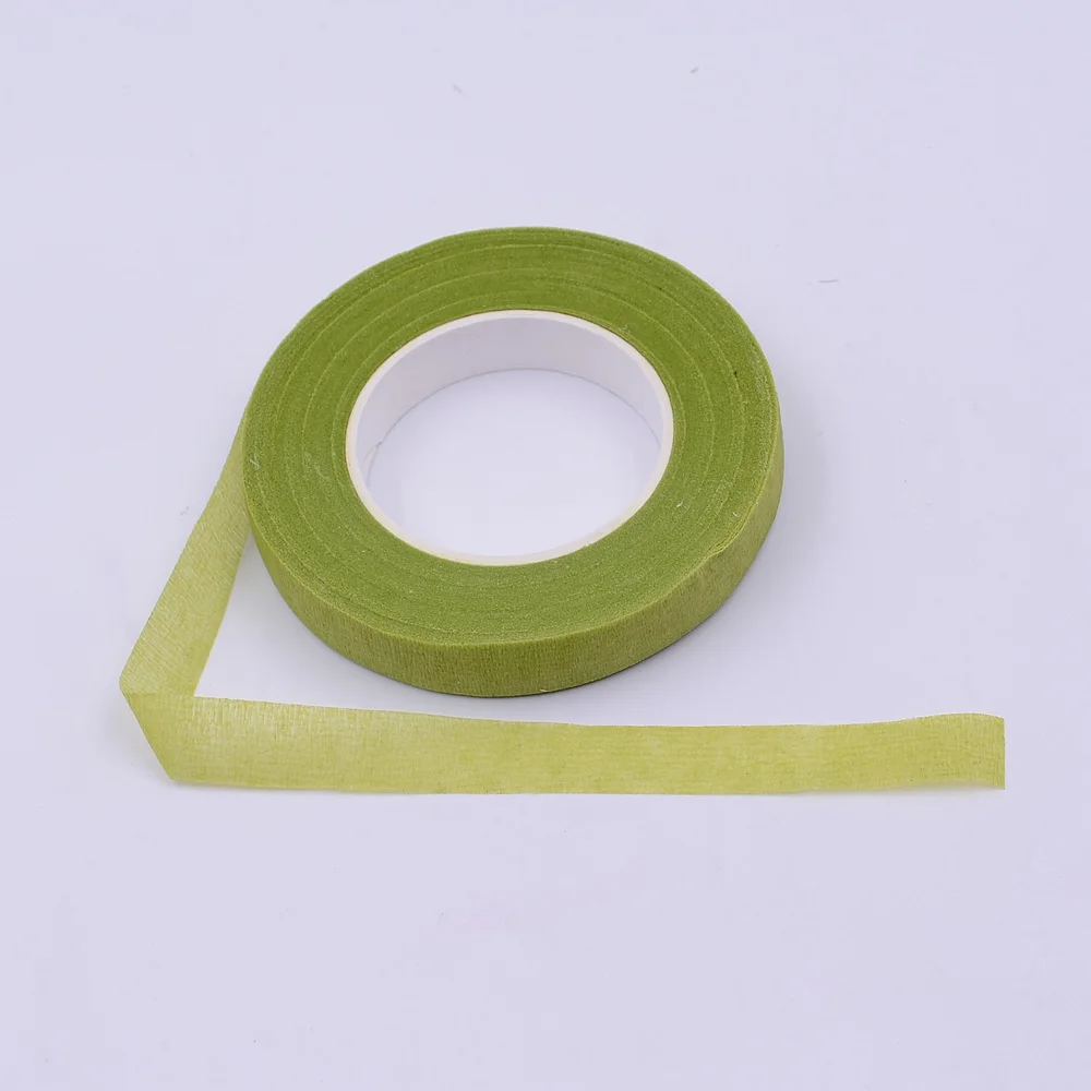 30 ярдов/рулон 12 мм бумажная Цветочная лента корсажи бутоньерка искусственная Цветочная ветка упаковка зеленые ленты нейлон поддельные товары для цветов - Цвет: Светло-зеленый
