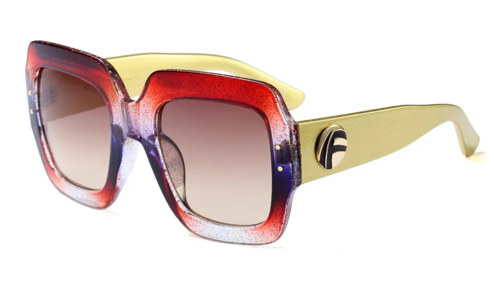 CCSPACE Женские квадратные солнцезащитные очки для женщин контрастного цвета знаменитостей брендовые дизайнерские очки ретро очки с защитой от ультрафиолета 45163