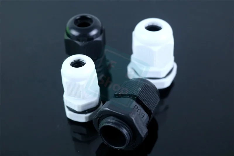 

10PCS PG7 PG9 PG11 PG13.5 PG16 PG19 PG21Black Plastic Waterproof Cable Glands