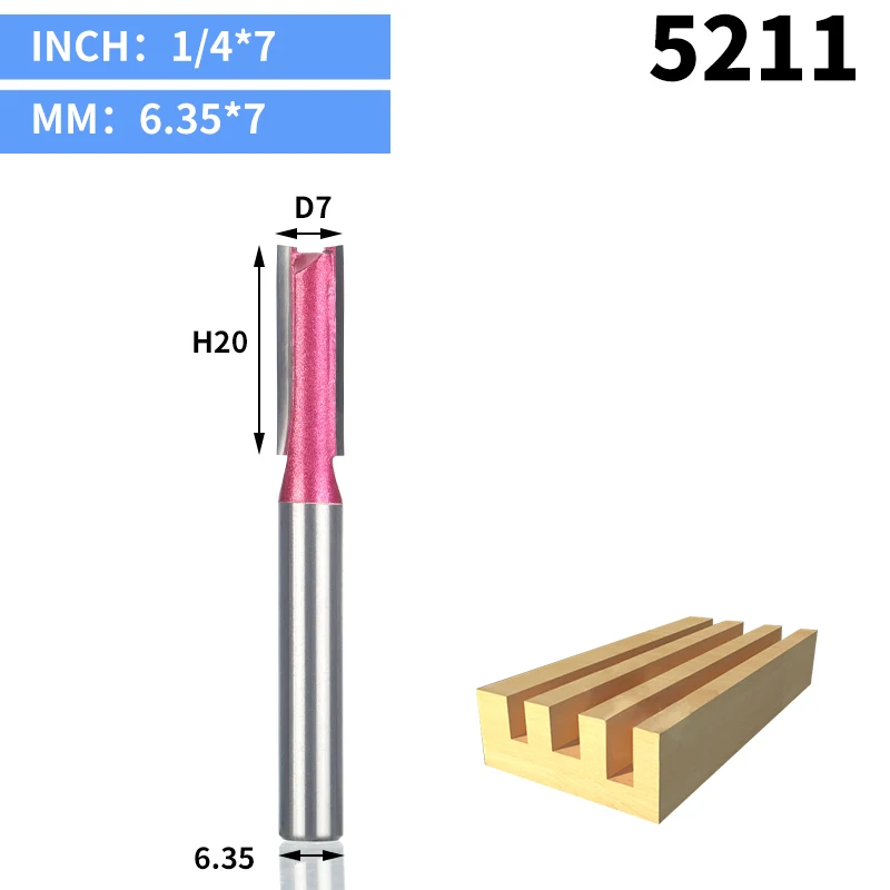 HUHAO 1 шт. 1/" хвостовик прямой бит Деревообрабатывающие инструменты вольфрамовые фрезы для дерева Карбид Концевая фреза фрезы древесины - Длина режущей кромки: 5211