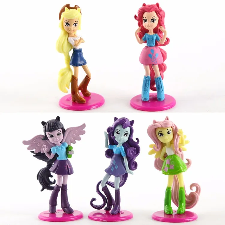

5 pieces / set about 7cm 50g little pvc Toy Figures  mlp Princess Celestia luna Unicorn plush doll - -Equestria Girls