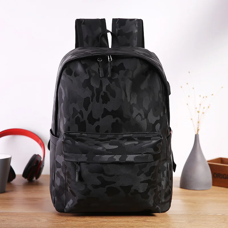 

2019 New School Fashion Men Backpack Bag Water Proof Backpack men External USB Charge Rucksack