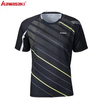 

KAWASAKI Quick Dry Men's Fitness T-Shirt Short Sleeve 100% Polyester Breathable Running Badminton Sports T Shirts ST-S1122