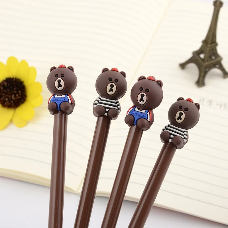 

40pc/lot New Bear cartoon cute gel water ink pen /animal sign pen/student prize/creative stationery
