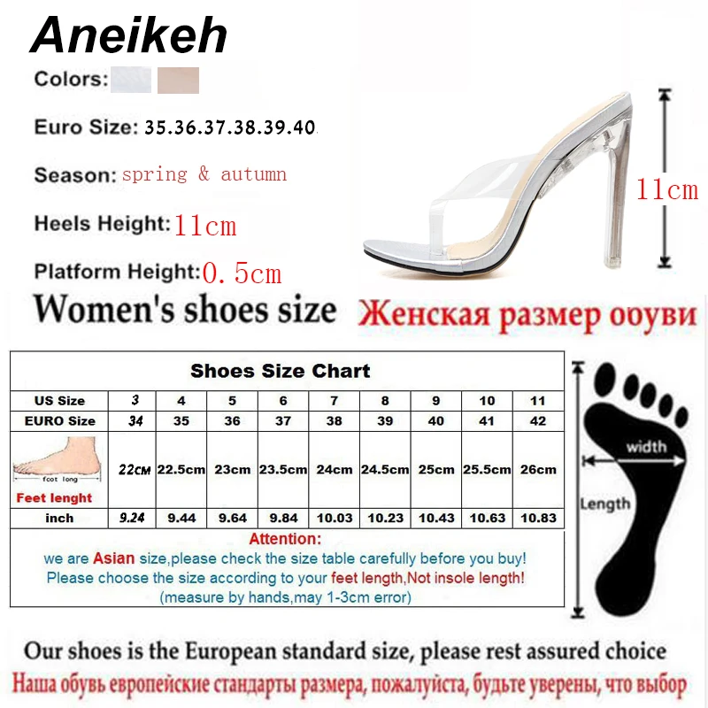 Aneikeh/ Летняя обувь; женские шлепанцы с кристаллами из ПВХ; Туфли-гладиаторы; пикантные Прозрачные Высокие каблуки; классическое платье; zapatos mujer; тапочки